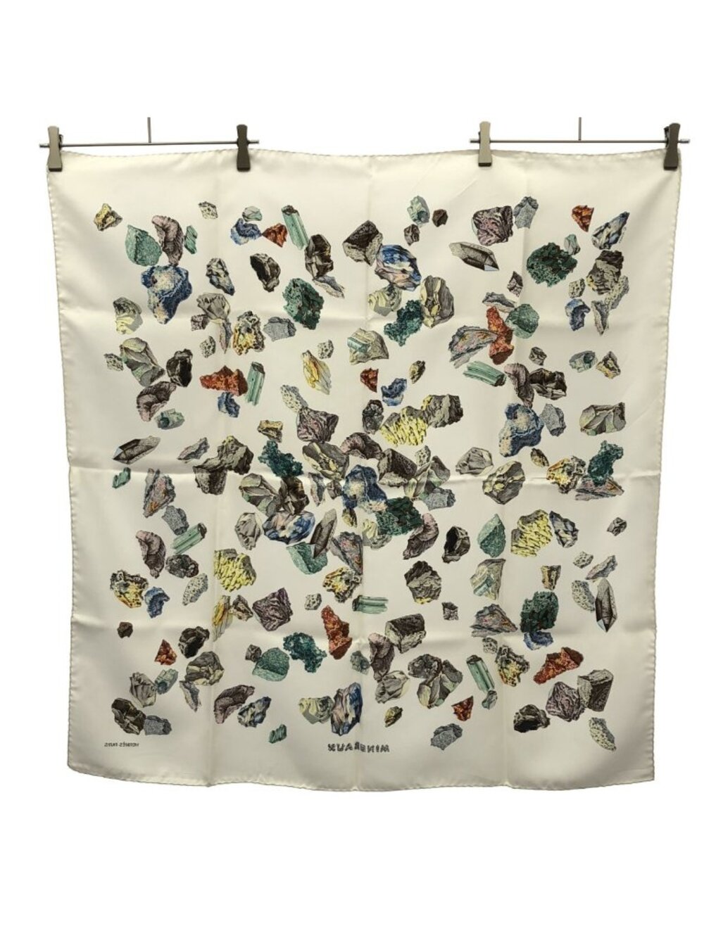 Hermes Carre 90 Mineraux Mineral Scarf White - Picture 2 of 8